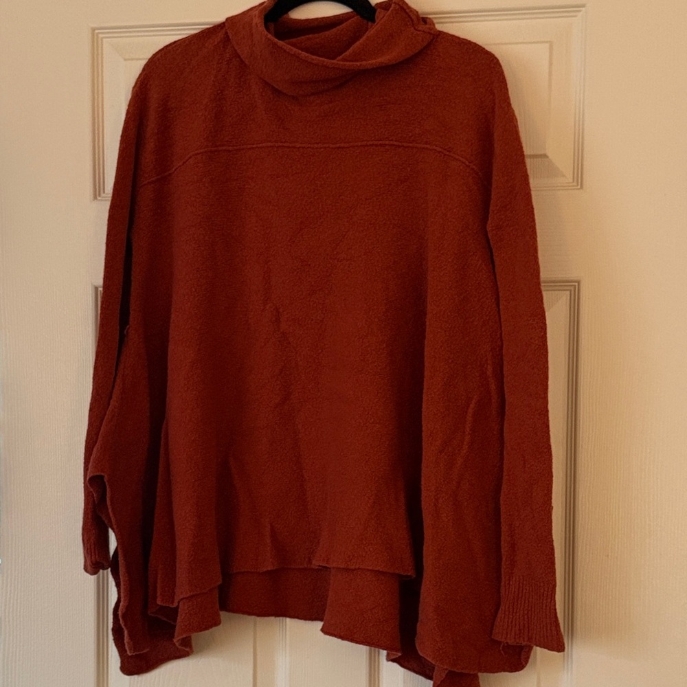 Free People Terracotta Cowl Neck Sweater